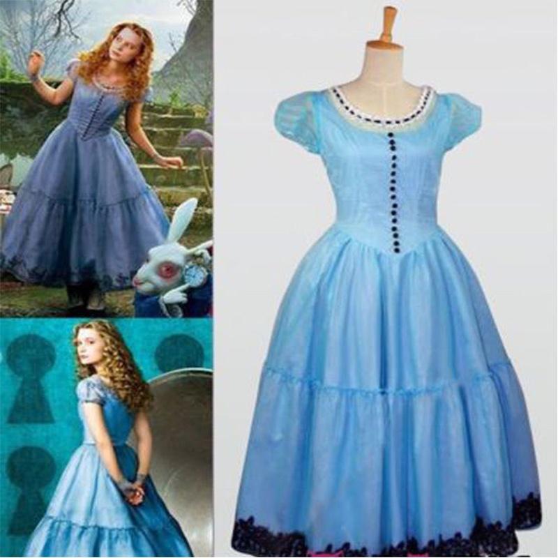 Enchanting Alice In Wonderland Tim Burton Cosplay Blue Dress For Halloween And Prom