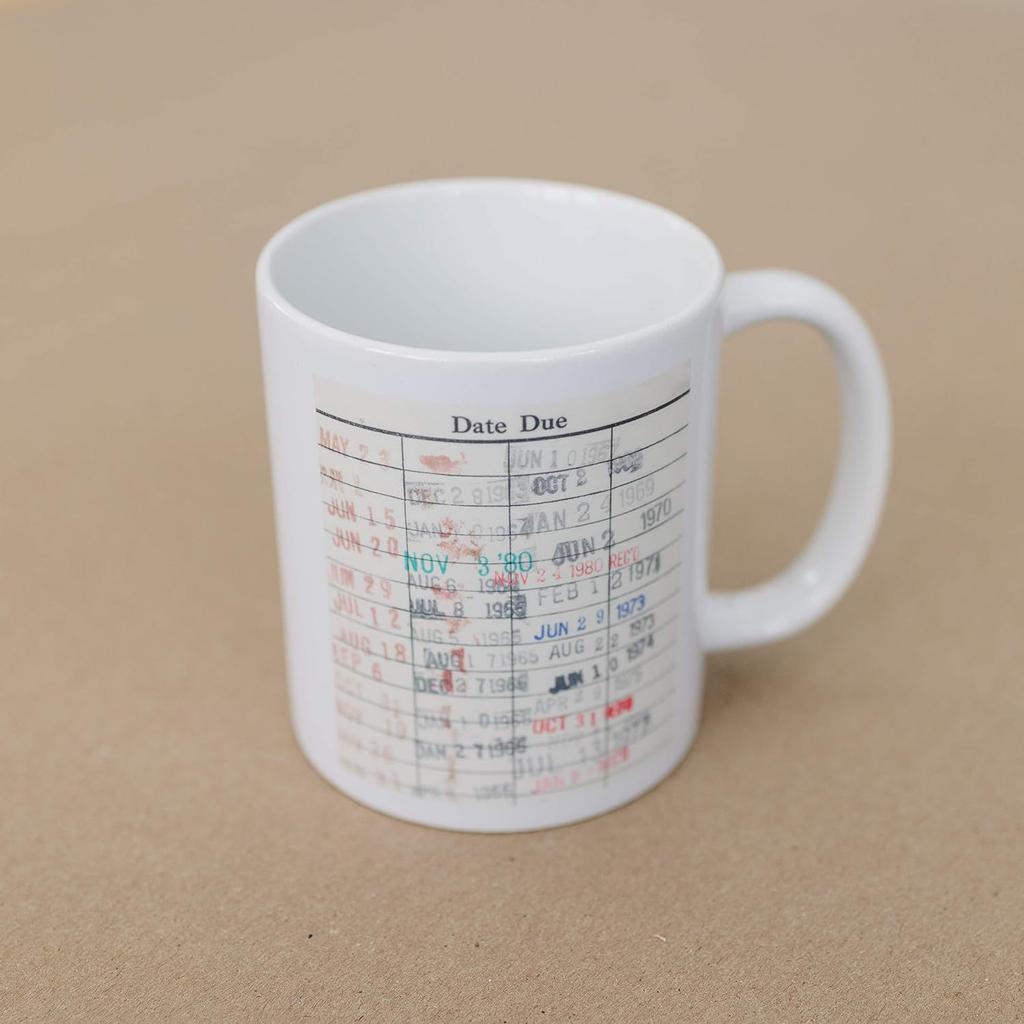 Library library card ceramic coffee mug tea cup