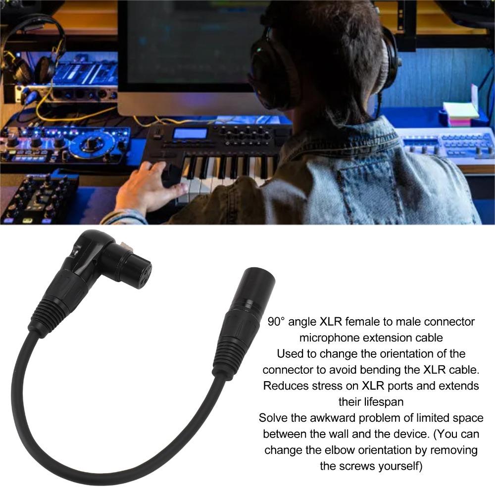 Straight XLR Male XLR Microphone Extension Cable 90 Degree XLR Female 3 Pin Connector XLR Female to Male Adapter