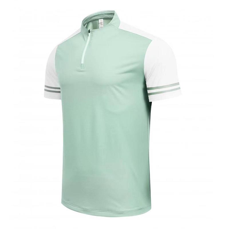 Men's 2024 Summer Quick-Dry Short-Sleeve Half-Zip Running and Fitness T-Shirt