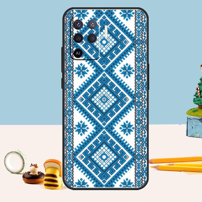 Ukrainian Pattern Case For Oppo A98 A78 A58 A18 A38 A74 A94 A54 A15 A17 A57 A6 A5 Pro A16 A76 A96 A40 A60 A80