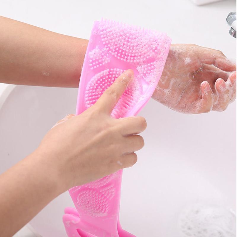 Solid Color Body Brush Silicone Dirt Scrub Towel Back Brush Bathroom Brush Bathroom Supplies Shower Brush Exfoliating Bath Brush