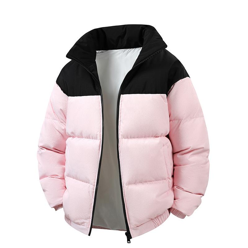 

2025 Мужская повседневная короткая куртка с флисовой подкладкой Ветрозащитная Теплая утолщенная куртка 3XL розовый