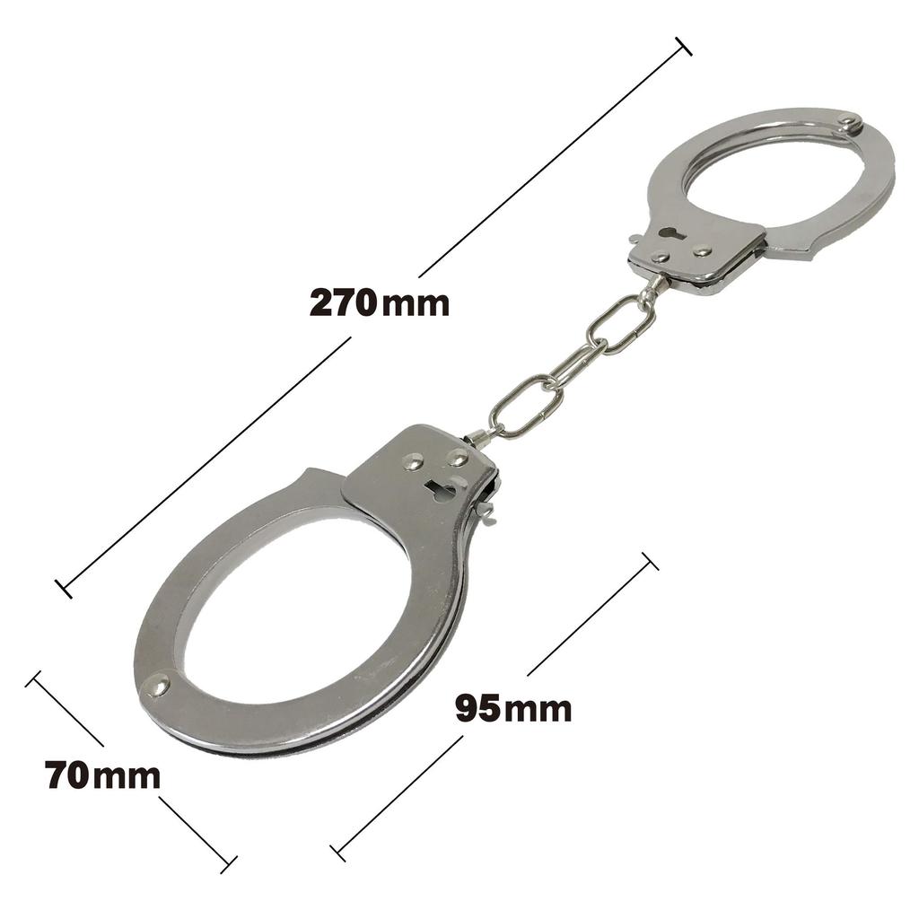 You're Under Arrest Realistic Handcuffs Toy with Lock and Safety Lock, Silver, Adjustable, Fun for Police Cosplay, Parties, and Banquets (1 Piece)