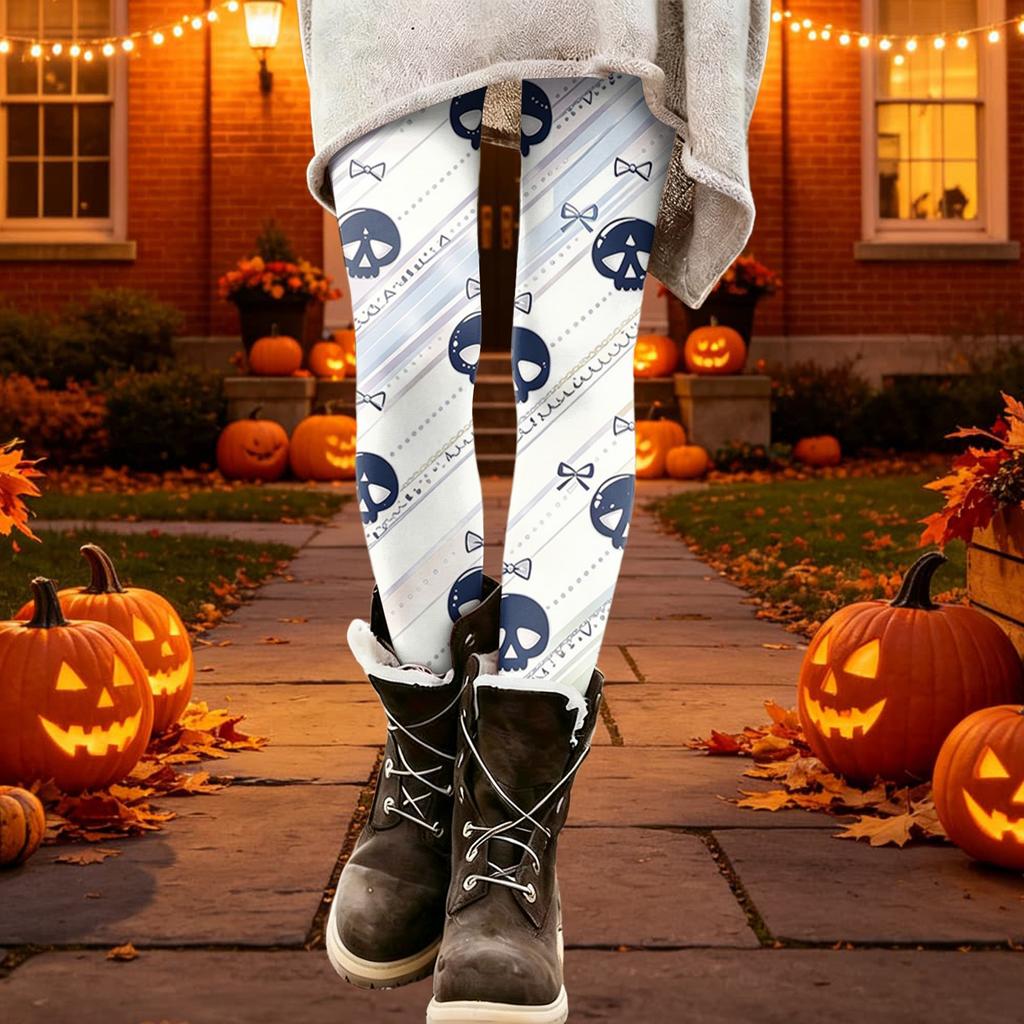 Women's Halloween Print Stretch Leggings for Casual Wear