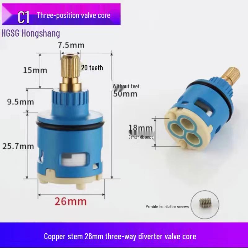 Ceramic Hot/Cold Faucet Cartridge Kit for Kitchen, Basin, and Shower Repair