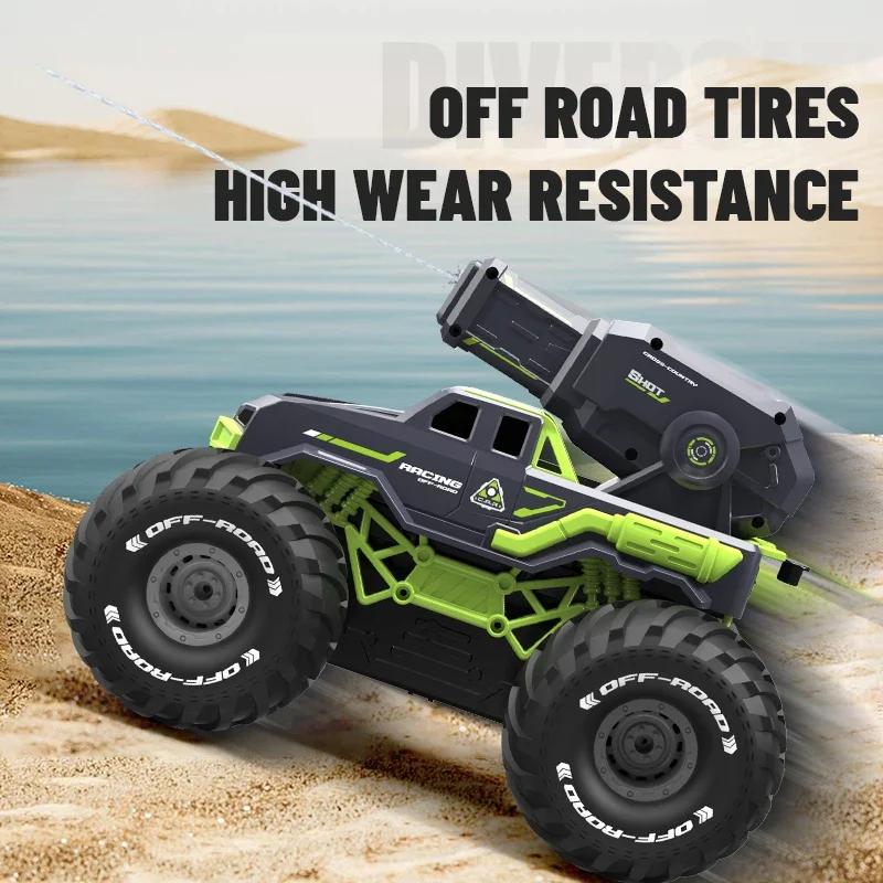 Non-Toxic 2.4G Self-Absorbing High-Pressure Water Gun Remote Control Car Amphibious Off-Road Vehicle Climbing Stunt Car Water Toys
