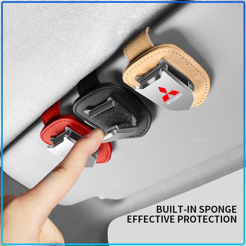 Auto Sun Visor Glasses Box Sunglasses Clip Card Ticket Holder Stand For Mitsubishi Lancer Lancer ASX Outlander 2 3 Pajero Mirage Exzos Pajero 4
