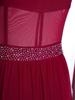 Women Lyrical Dance Unitard Glitter Rhinestone Halter Backless Sheer Waist Tight Pants Mesh Layer Jumpsuit Flowing Dancewear for Stage Performance