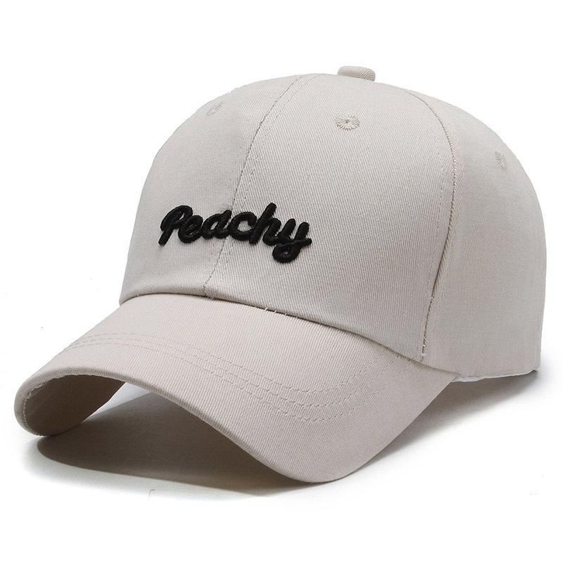 Peachy Alphabet Embroidery Baseball Cap Peaked Caps Breathable Solid Gift Color