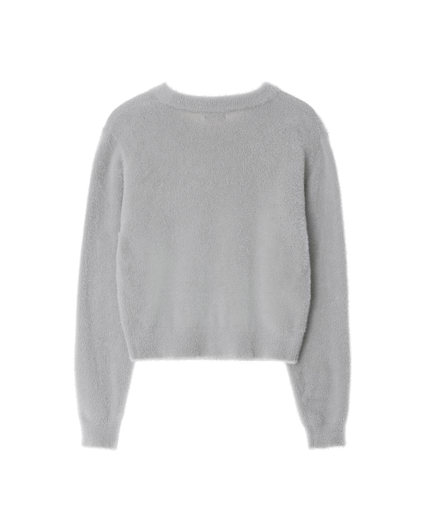 LEE Women'S Round Neck Hairy Logo Knit Light Gray