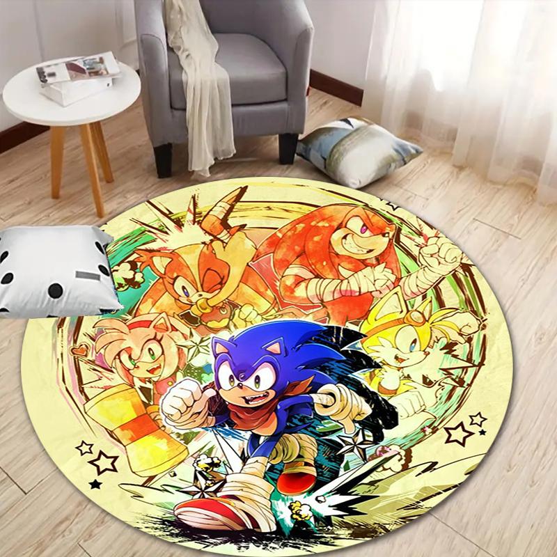 Sonic Adventure Printed Chair Rug for Home Office Use, Living Room Kitchen Game Room Round Carpet