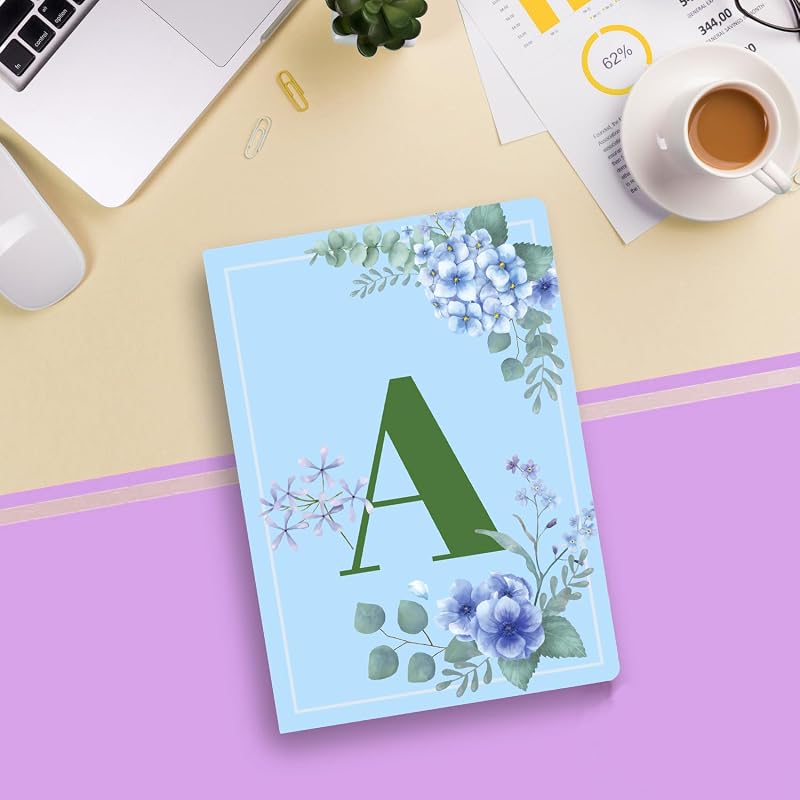 Accuprints Initial A Premium Soft Bound Notebook Diary |Size 21 X 14.5 Cm| For Girls And Women (A5,192 Ruled Pages, 80 G