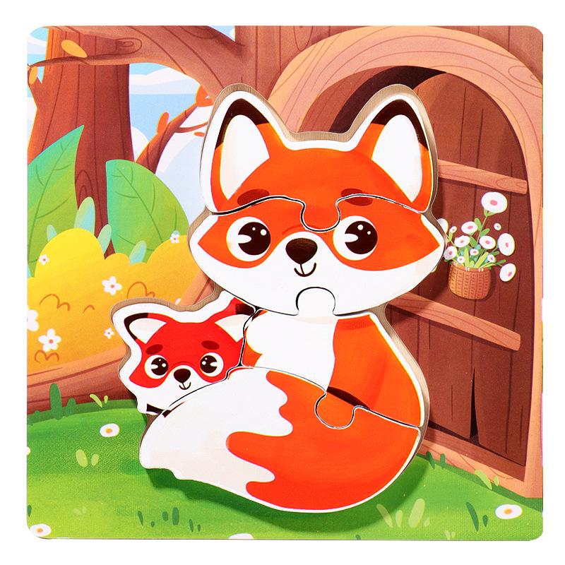 Grenzüberschreitendes 3D Mutter-Kind-Puzzle zur kognitiven Entwicklung, Alter 3-6 - Holzspielzeug-Set für die Früherziehung