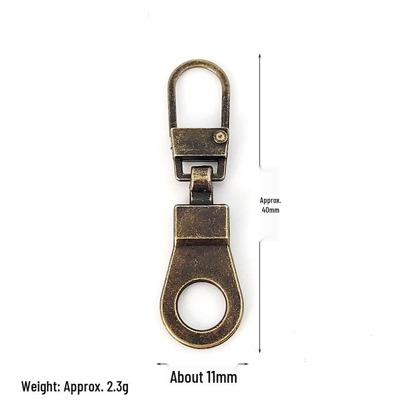Detachable Metal Zipper Pull Tab Accessory for Bags, Shoes, and Clothes Repair