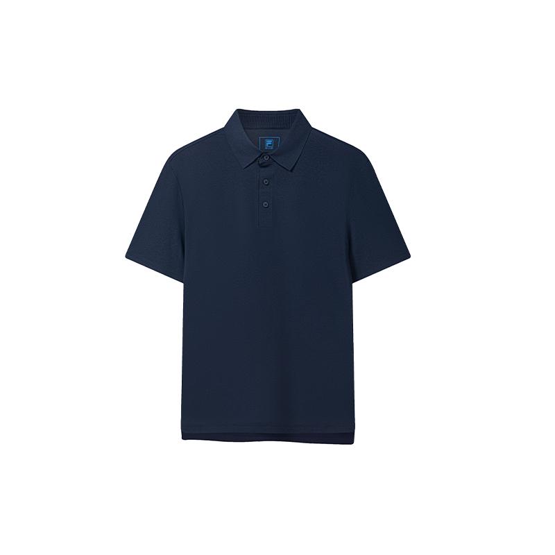 FILA Blue Moisture-Wicking Antibacterial Simple Comfortable Short Sleeve Polo Shirt Men tops F11M632101F-DB M