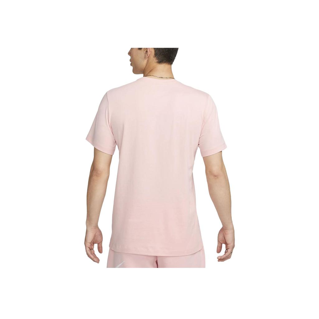 Nike Logo Print Crew Neck Short Sleeve T-Shirt Men Tops Pink AR4999-686