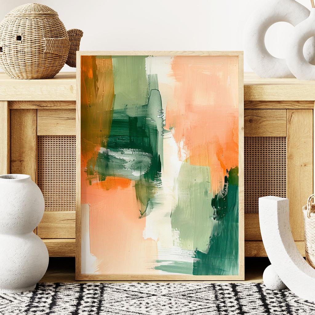 Abstract Poster Orange Green