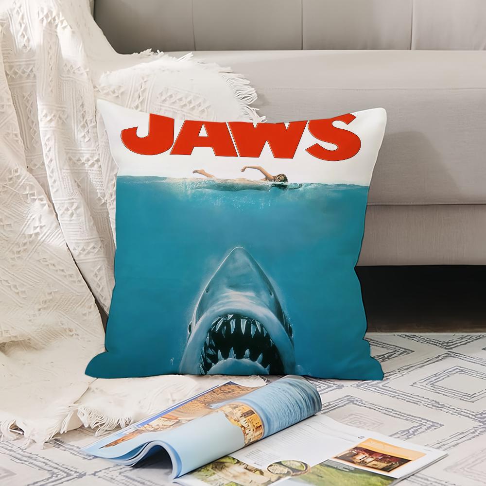 Horror Movie J-Jaws Pillow Case Office Cushions Suitable For Sofa Car Bedroom Decorative Cushion Cover