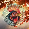 Farm Rooster Wind Chime Outdoor Metal Spinning Garden Decor Bird Deterrent Scarecrow Patio Hanging Ornament No Battery Needed