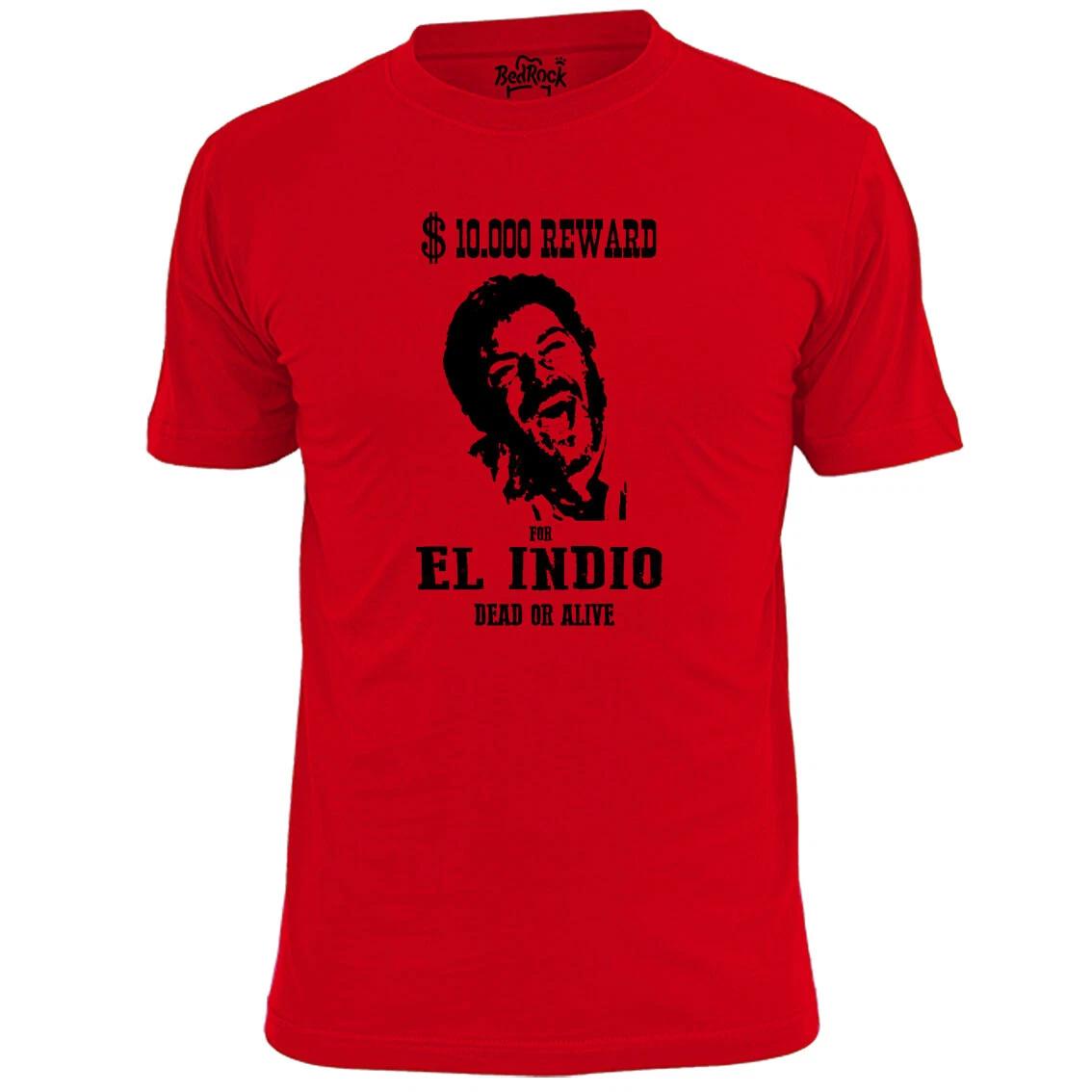 Mens El Indio Wanted Poster Stencil T shirt Western Good Bad Ugly 2XL
