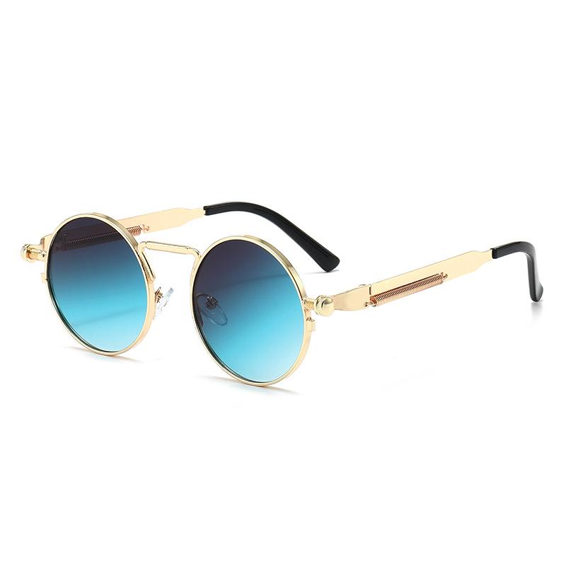 Personalized metal round frame European and American fashion trend punk sunglasses men's high-end spring sunglasses women