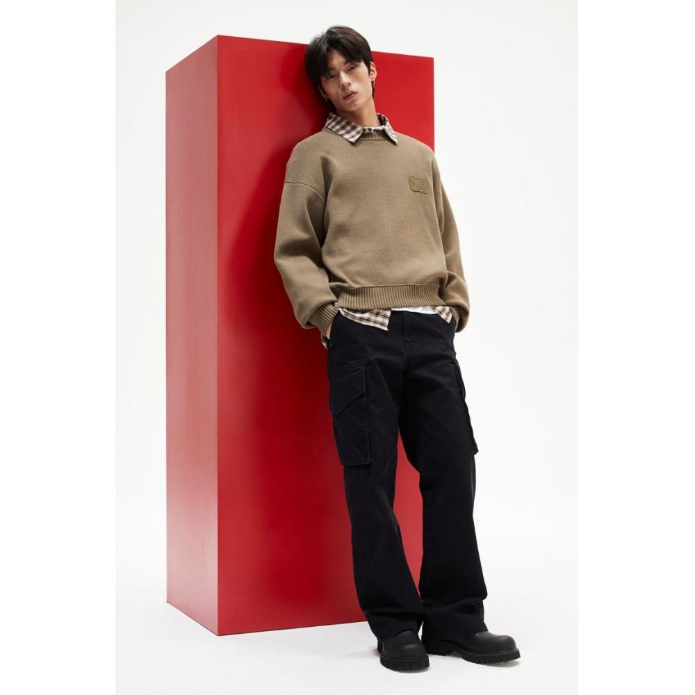 H M Loose Fit Sweater kHaki Green