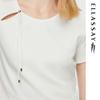 ELLASSAY Women's Elegant Hollow-Out Short T-Shirt