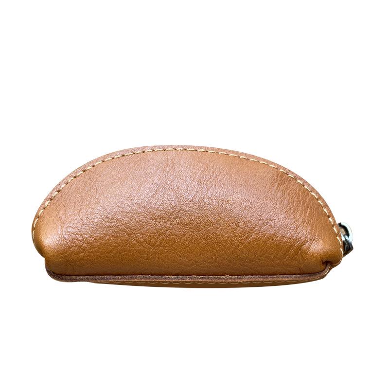 Genuine Cowhide Leather Drawstring Coin & Key Purse for Women