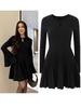 Autumn French Retro Hepburn Style Pleated Knit Dress