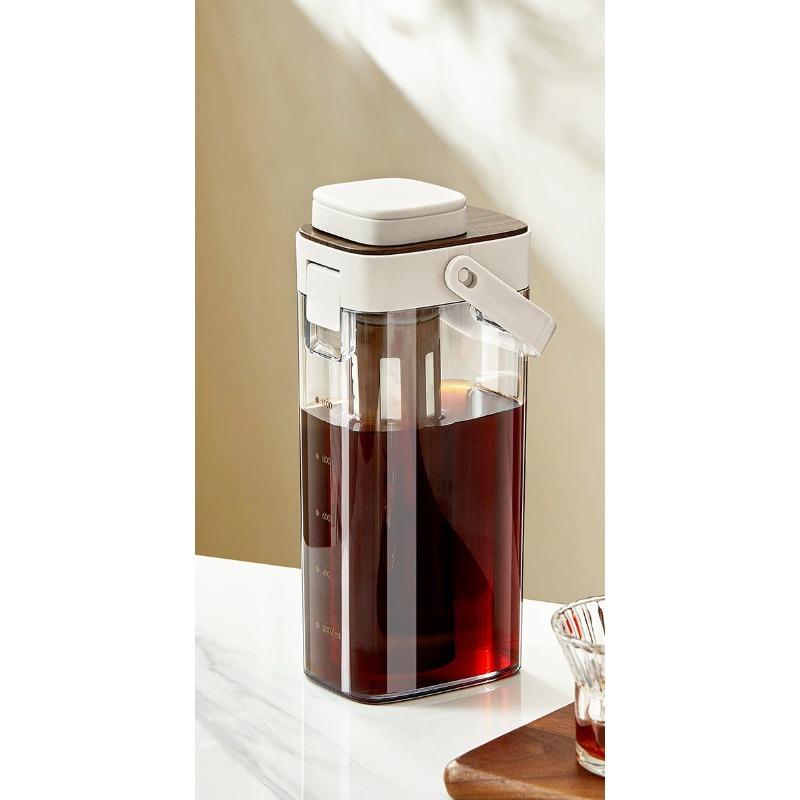 Household Refrigerator Cold Water Pitcher, High-temperature Resistant Cold Brewing Cup, Cold Brew Kettle, Portable Cold Brew Tea Pot White coffee color кофейный/белый