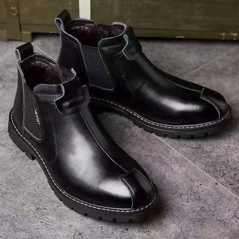 Genuine Leather Men's Boots High Quality Shoes Man Working Boots Brand Designer Casual British Style Ankle Botas Para Hombre