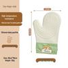 Silicone Heat-Resistant Non-Slip Oven Gloves, Thickened Two-Finger Design for Baking and Microwave Use