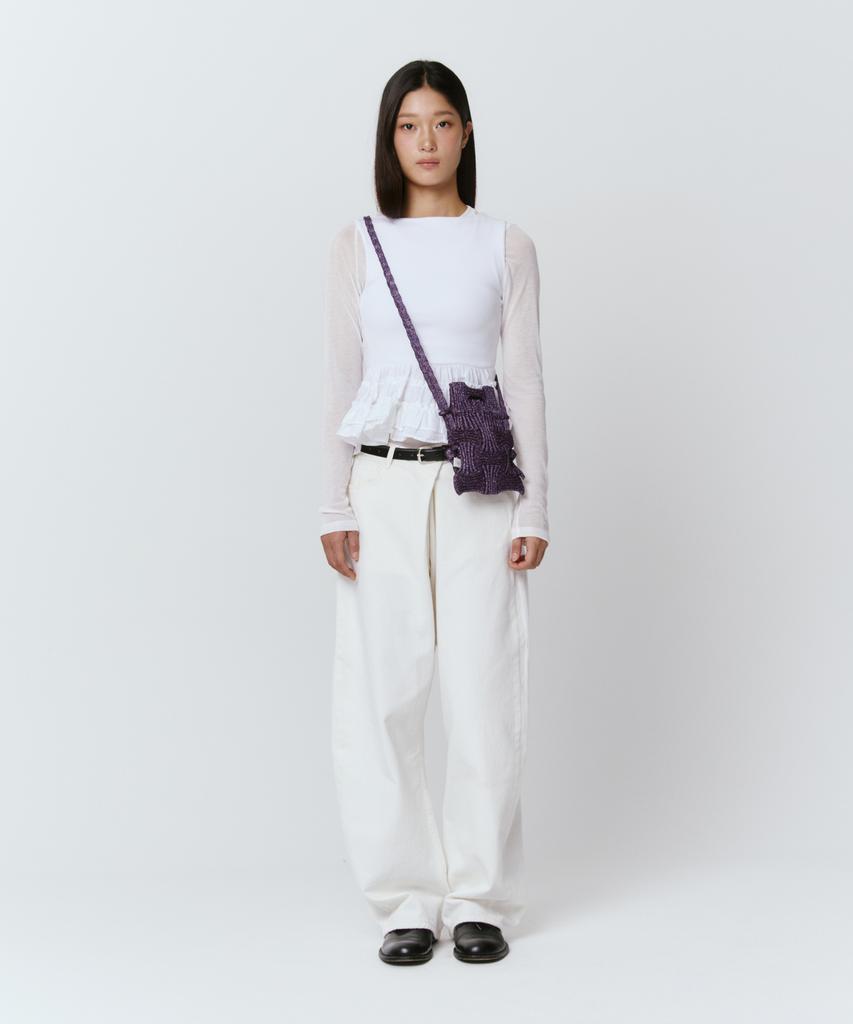 Pleatsmama Mini Crossbow Bag Glitter Deep Purple
