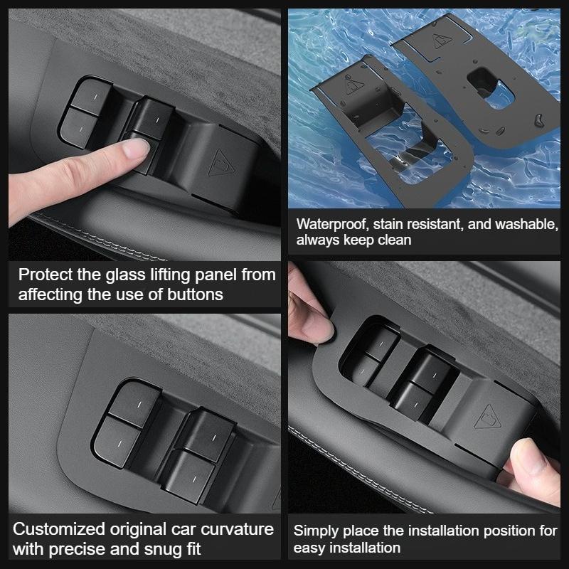 For Tesla Model YL 2025 2026 Only Fit Left Rudder Car Glass Lift Switch Panel Door Armrest Lift Control Trim Cover Accessories