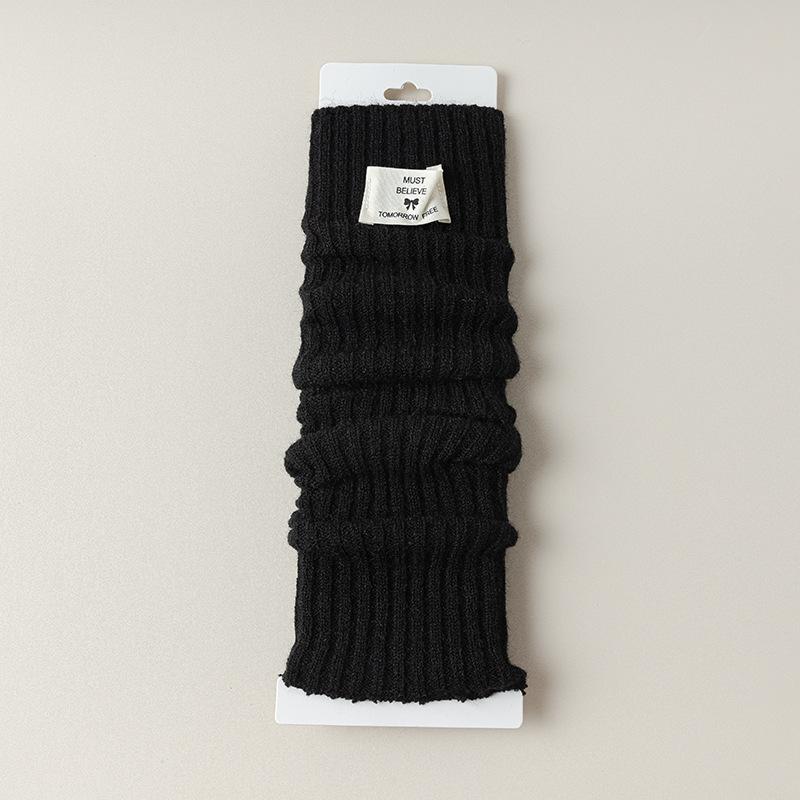 

Женские весенне-осенние модные новые вязаные гетры до колена, носки-гольфы 1 pair чёрный