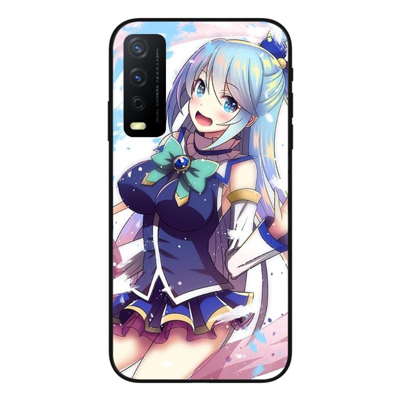 Cute Konosuba Anime Girl Phone Case For VIVO Y95 Y93 Y31 Y20 V19 V17 V15 Pro X60 NEX Soft Black Phone Cover