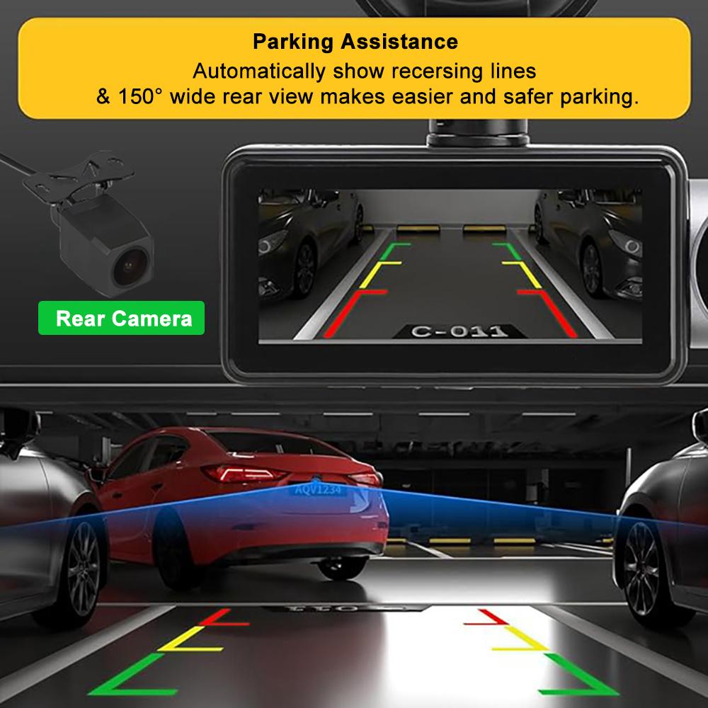 UHD 4K Dash Cam WiFi GPS Mini Car DVR Front and Rear Camera Video Drive Recorder Auto Night Vision WDR 24H Parking Black Box