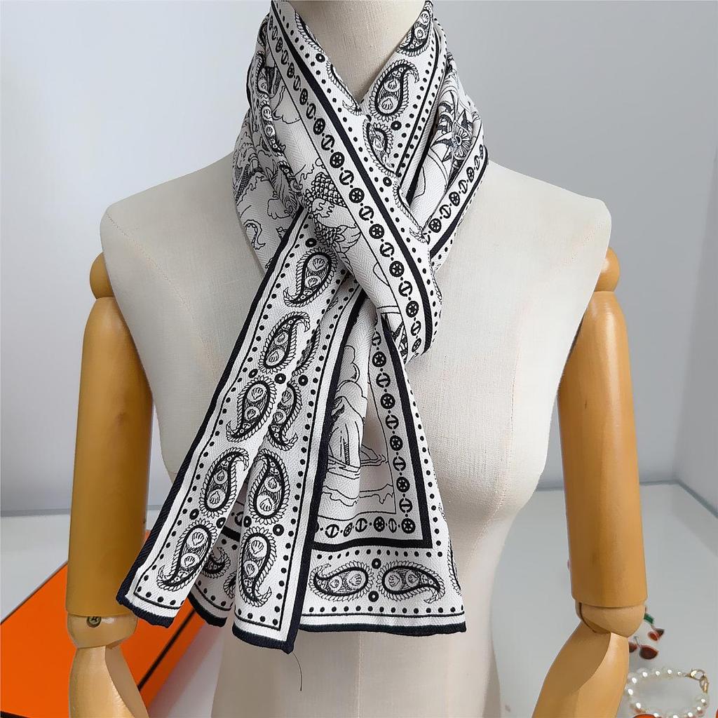 Herringbone Velvet Scarf: Winter, Versatile, Thickened, Hand-Rolled Edges, Small & Long