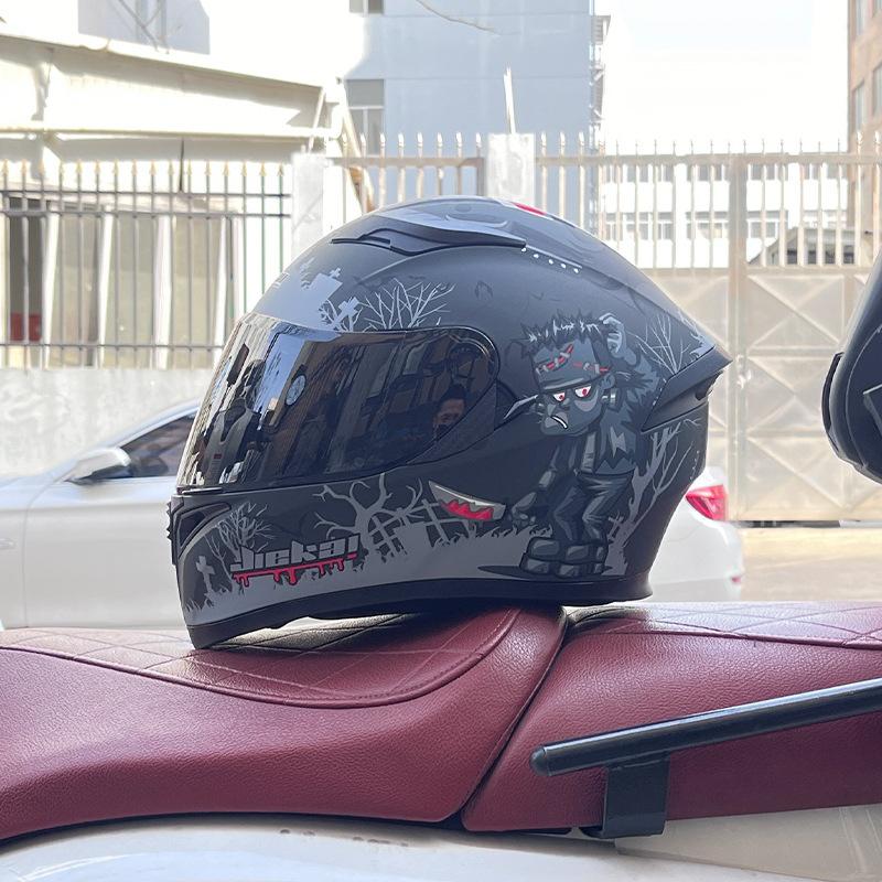 Motorcycle Helmet Full Helmet Can Be Equipped with Bluetooth Headset Men's Four-season Electric Bicycle Riding Helmet