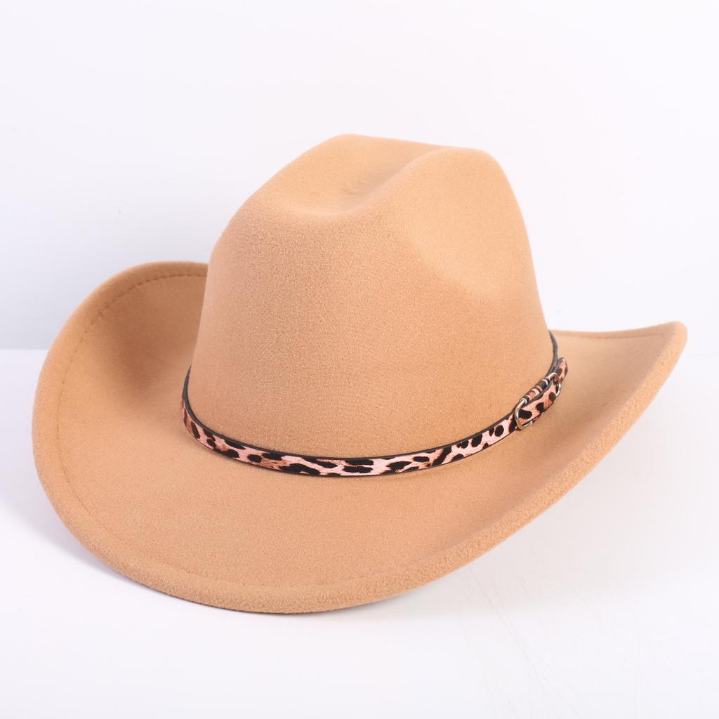 Popular European and American Fashion OL Style One-word Cowboy Hat Men's and Women's High-end Top Hat Jazz Hat Felt Hat