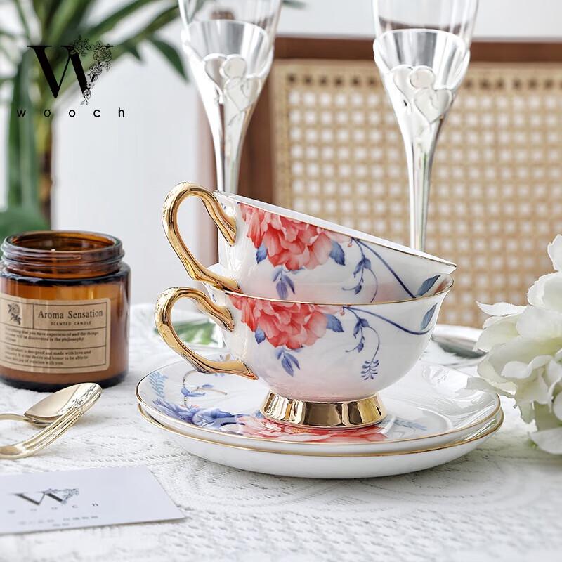 WOOCH English Afternoon Tea Luxury Couple Teacup and Saucer Gift Set