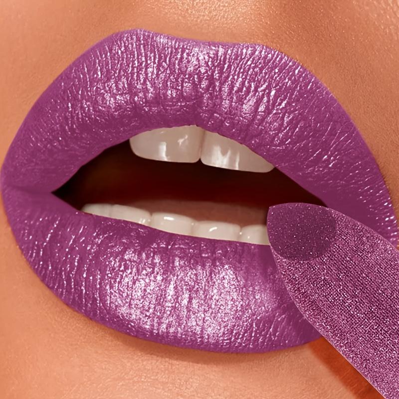 Luxuriöser metallischer lila Lipgloss Lang anhaltend Feuchtigkeitsspendend Wasserdicht und langlebig Perlglanz-Lippenstift Perfekt für den täglichen Gebrauch