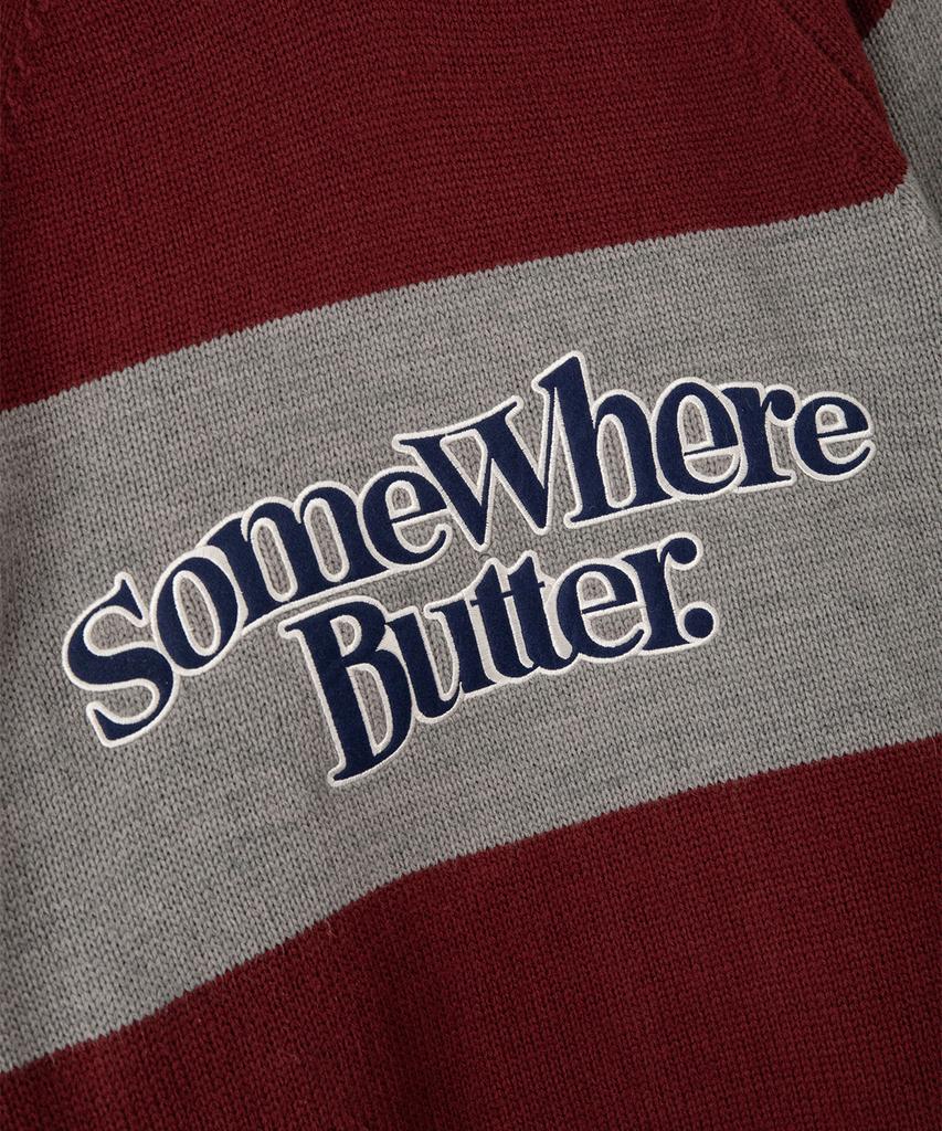 Sseomweeobeoteo Casual Wave Logo Knit - Burgundy