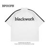 American Retro High Street Motorcycle Print Men's Polo T-Shirt - Short Sleeve, Loose Fit.