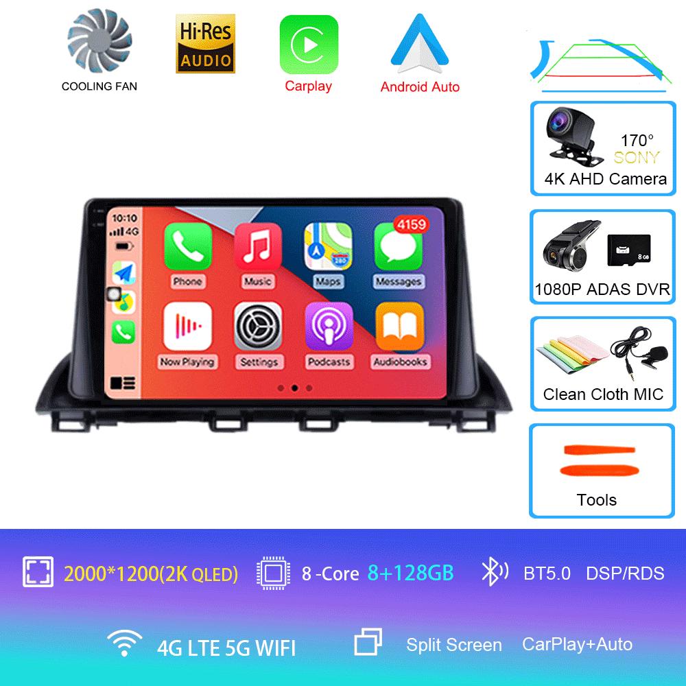 Car Radio Android 14 Carplay For Mazda 3 Axela 2013 2014 2015 2016 2017 2018 Navigation GPS Multimedia Player WiFi+4G Stereo BT
