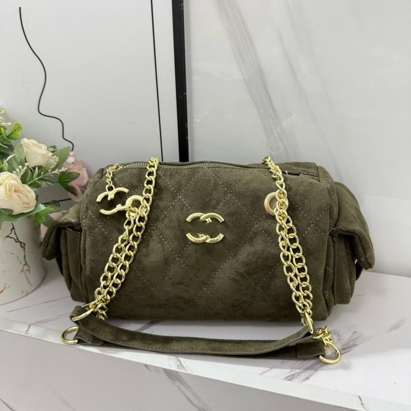 Mini mäkká taška na bowling v tvare vankúša s prešívanou retiazkovou popruhovou crossbody pre ženy