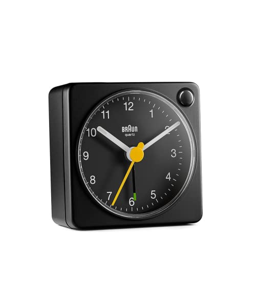 [Officially Imported] BRAUN Analog Alarm Table Clock, Black, BC02XB