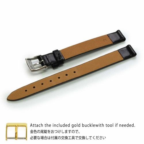 MORELLATO Thin Black Calfskin Watch Strap, 10mm, with Strap Replacement Tool
