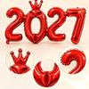 16 Inch Multicolor 2027 Number Balloons Crown Foil Inflatable for New Year Birthday Party Decoration